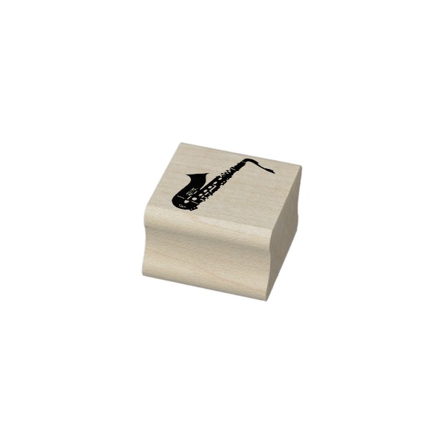 Elegante Modernes Saxophon Cooles Jazz Festival Gummistempel (Stempel)