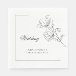 Elegante Mohnblume Blume Moderne Hochzeit Papa Nap Serviette