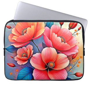 Elegante Mohnblumen: Strahlende Naturkunst Laptopschutzhülle