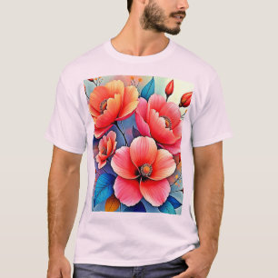 Elegante Mohnblumen: Strahlende Naturkunst T-Shirt
