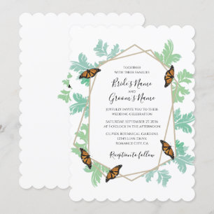 Elegante Monarch Butterfly Hochzeit Einladung