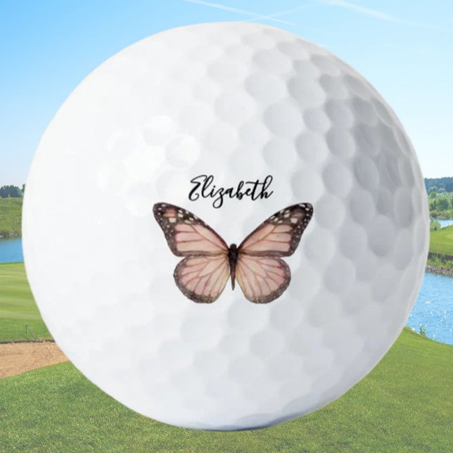 Elegante Monarch Butterfly Personalisiert Ladys Golfball (Von Creator hochgeladen)