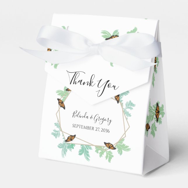 Elegante Monarch Butterfly Wedding Geschenkschachtel (Vorderseite)