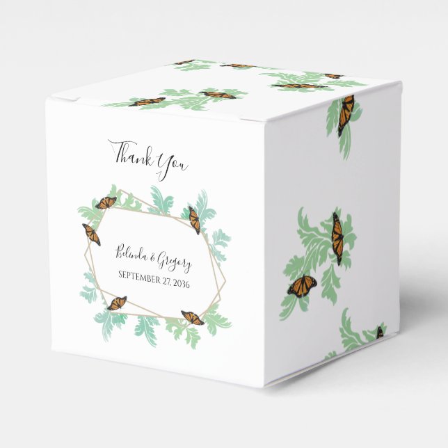 Elegante Monarch Butterfly Wedding Geschenkschachtel (Vorderseite)