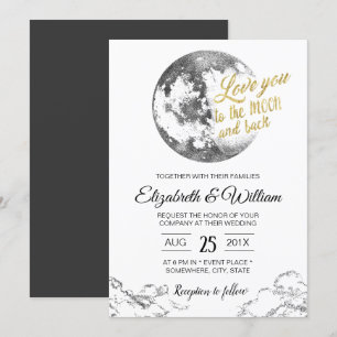 Elegante Mondgold-Typografie Einladung