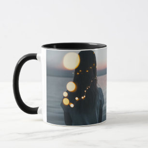 Elegante Mondlicht-Abstrakte Schwarze Keramik-Kaff Tasse