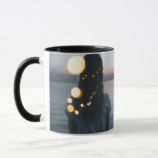 Elegante Mondlicht-Abstrakte Schwarze Keramik-Kaff Tasse