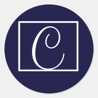 Elegante Mongram-Einladungs-Labels Runder Aufkleber