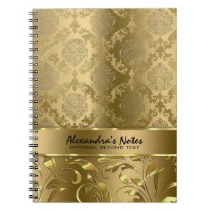 Elegante monochromatische Goldmasken und Spitzen Notizblock
