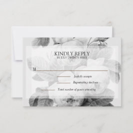 Elegante monochrome Vintage französische Rose RSVP Karte