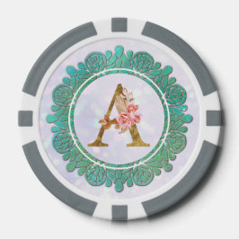 Elegante Monogram Anfangsbuchstaben mit Mandala Pokerchips
