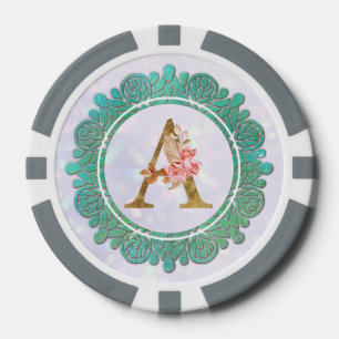 Elegante Monogram Anfangsbuchstaben mit Mandala Pokerchips