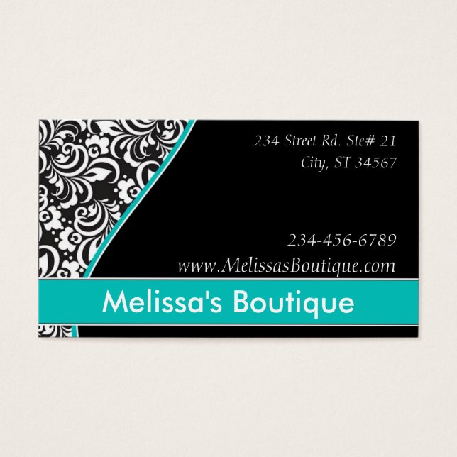 Elegante Monogram aquamarine Preismarke (Vorderseite)