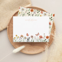 Elegante Monogram Aquarellfarben-Wildblume