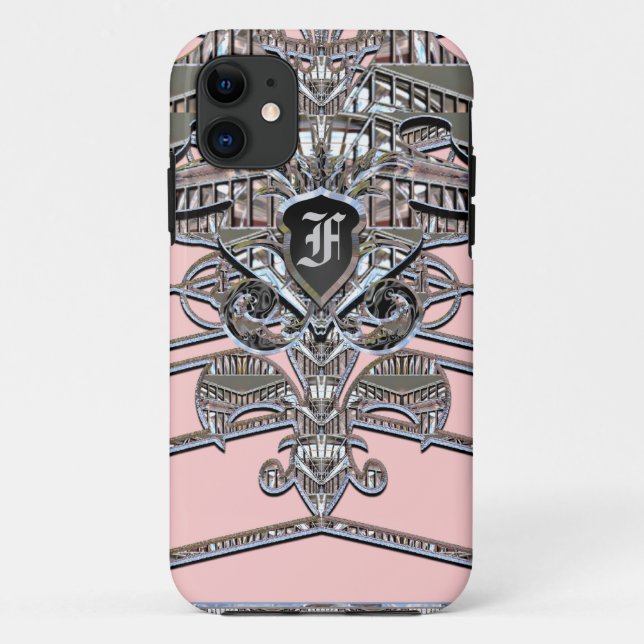 Elegante Monogram Art Deco Case-Mate iPhone Hülle (Rückseite)