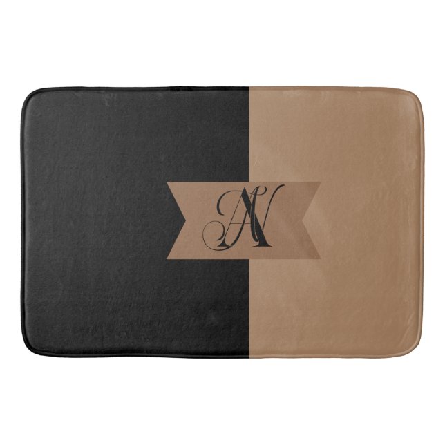 Elegante Monogram Bath Mat Badematte (Vorderseite)