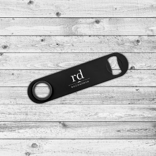 Elegante Monogram Black and White Trauzeugen Gift Speed Flaschenöffner