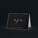 Elegante Monogram Black Wedding Dankeskarte<br><div class="desc">Elegante Hochzeit Monogramm Dankeschön Karte. Diese Monogramm-Hochzeitskarte bietet elegante Skriptampersand und klassische Typografie. Personalisieren Sie diese,  indem Sie Ihre eigene Monografie und andere Details hinzufügen. Diese minimalistische monogramm Hochzeit danke Ihnen Karte wird auch perfekt als ein Paar Schreibwaren.</div>