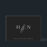 Elegante Monogram Black Wedding Dankeskarte<br><div class="desc">Elegante Hochzeit Monogramm Dankeschön Karte. Diese Monogramm-Hochzeitskarte bietet elegante Skriptampersand und klassische Typografie. Personalisieren Sie diese,  indem Sie Ihre eigene Monografie und andere Details hinzufügen. Diese minimalistische monogramm Hochzeit danke Ihnen Karte wird auch perfekt als ein Paar Schreibwaren.</div>