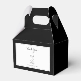 Elegante Monogram Black & White Wedding Geschenkschachtel