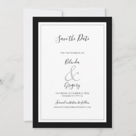 Elegante Monogram Black & White Wedding Save The Date