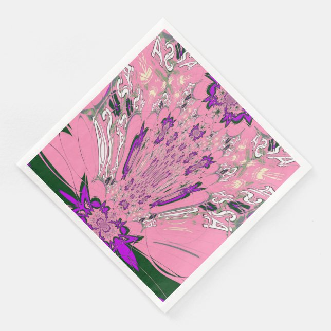 Elegante Monogram Bloom Paper Dinner Napkins Serviette (Ecke)