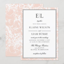 Elegante Monogram Blush Floral Wedding