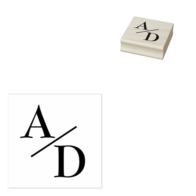 Elegante Monogram Bride Groom Moderne Hochzeit Gummistempel (Stempel)