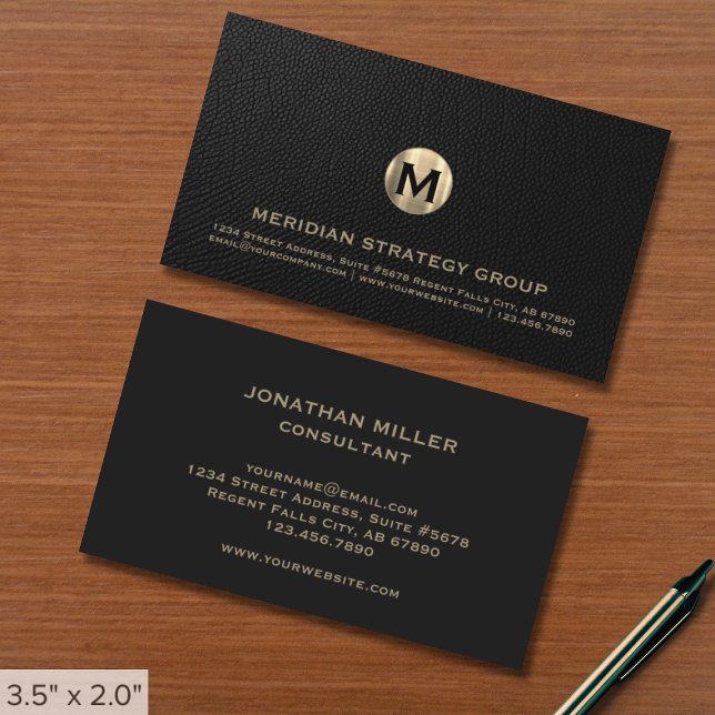 Elegante Monogram Business Card Visitenkarte (Von Creator hochgeladen)