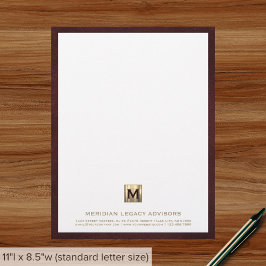 Elegante Monogram Business Letterhead Briefbogen