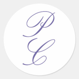 Elegante Monogram Calligrafy Wedding Runder Aufkleber
