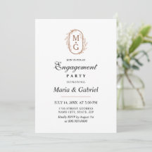 Elegante Monogram Classic Engagement Party