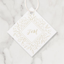 Elegante Monogram Classic Floral Wedding Vielen Da Geschenkanhänger