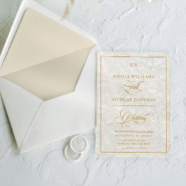 Elegante Monogram Cream Floral Wedding Acryleinladungen