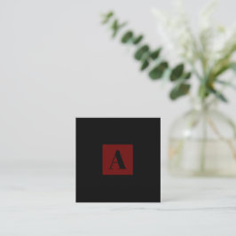 Elegante Monogram Dark Red Visitenkarte