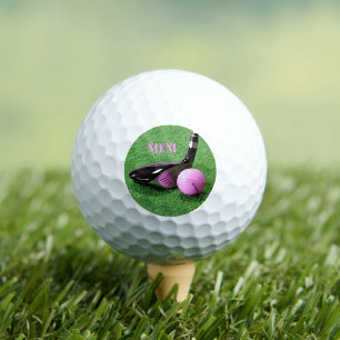 Elegante Monogram Decorative Script Rosa Golf Ball