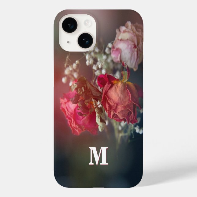 Elegante monogram Dried Blume Custom iPhone Case (Rückseite)