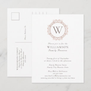 Elegante Monogram Family Wiedersehen Postkarte