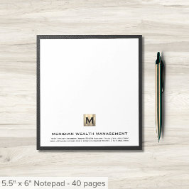 Elegante Monogram Financial Planner Notepad Notizblock