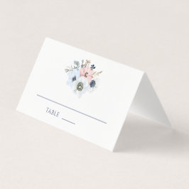 Elegante Monogram Floral Wreath Wedding Platzkarte