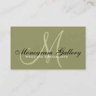 Elegante Monogram Green Customizable Business Card Visitenkarte