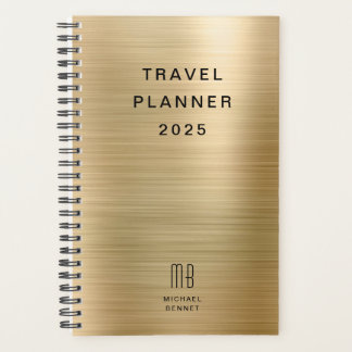 Elegante Monogram Imitate Gold Travel Planer
