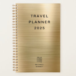 Elegante Monogram Imitate Gold Travel Planer