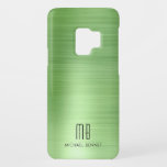 Elegante Monogram Imitate Green Metallic Case-Mate Samsung Galaxy S9 Hülle<br><div class="desc">Elegante Monogram Imitate Green Metallic Case Mate Samsung Galaxy S9 Fall</div>