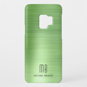 Elegante Monogram Imitate Green Metallic Case-Mate Samsung Galaxy S9 Hülle