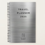 Elegante Monogram Imitate Silver Gray Travel Planer<br><div class="desc">Elegante Monogram Imitate Silbergrauer Reiseplaner.</div>