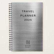 Elegante Monogram Imitate Silver Gray Travel