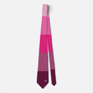 ELEGANTE MONOGRAM-INITIALEN FARBSTREIFEN KRAWATTE