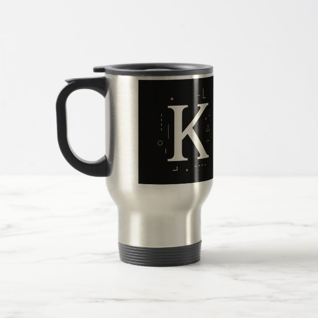 "Elegante Monogram K Tasse - Personalisierter Kaff (Links)