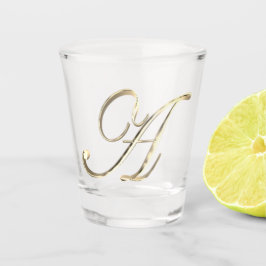 Elegante Monogram Letter A Imitate Gold Chic Schnapsglas